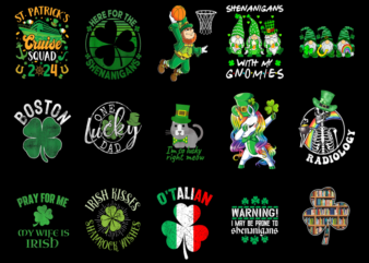 15 St. Patrick’s Day Shirt Designs Bundle P5, St. Patrick’s Day T-shirt, St. Patrick’s Day png file, St. Patrick’s Day digital file, St. Pat