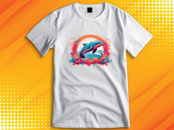 Dolphin t shirt vector illustration