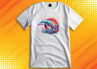 Dolphin t shirt vector illustration