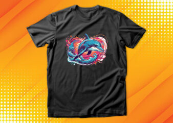 Dolphin t shirt vector illustration