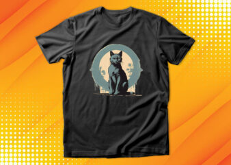 Black Cat t shirt template