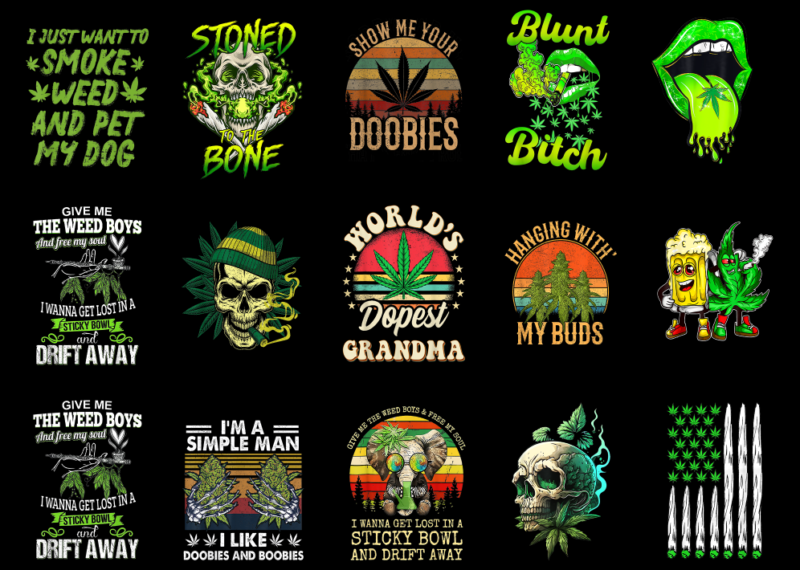 15 Weed Shirt Designs Bundle P6, Weed T-shirt, Weed png file, Weed digital file, Weed gift, Weed download, Weed design