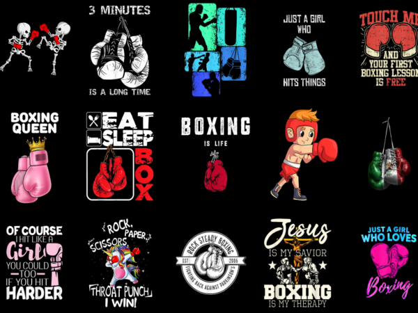 15 boxing shirt designs bundle p6, boxing t-shirt, boxing png file, boxing digital file, boxing gift, boxing download, boxing design
