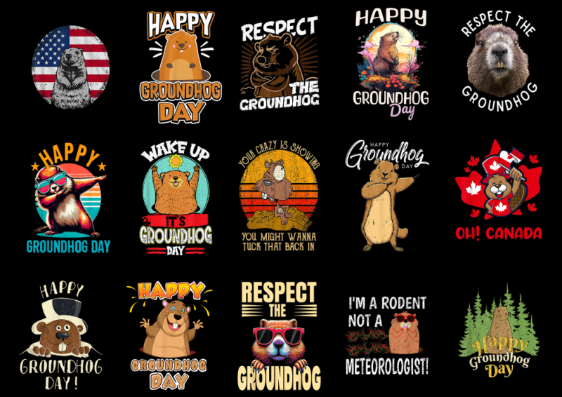 15 Happy Groundhog Day Shirt Designs Bundle P6, Happy Groundhog Day T-shirt, Happy Groundhog Day png file, Happy Groundhog Day digital file,
