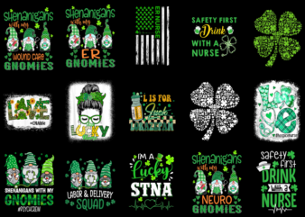 15 Nurse St. Patrick’s Day Shirt Designs Bundle P6, Nurse St. Patrick’s Day T-shirt, Nurse St. Patrick’s Day png file, Nurse St. Patrick’s D