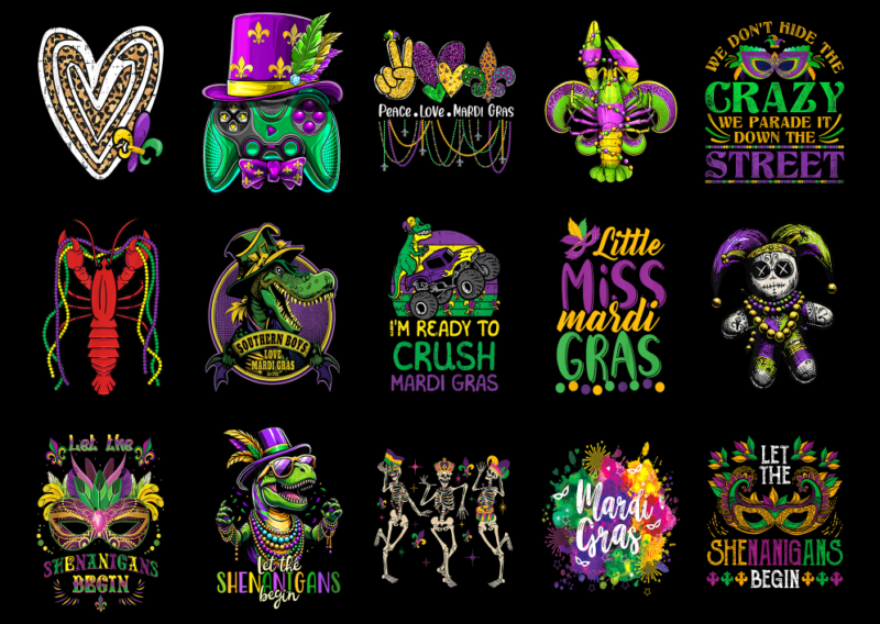 15 Mardi Gras Shirt Designs Bundle P6, Mardi Gras T-shirt, Mardi Gras png file, Mardi Gras digital file, Mardi Gras gift, Mardi Gras downloa