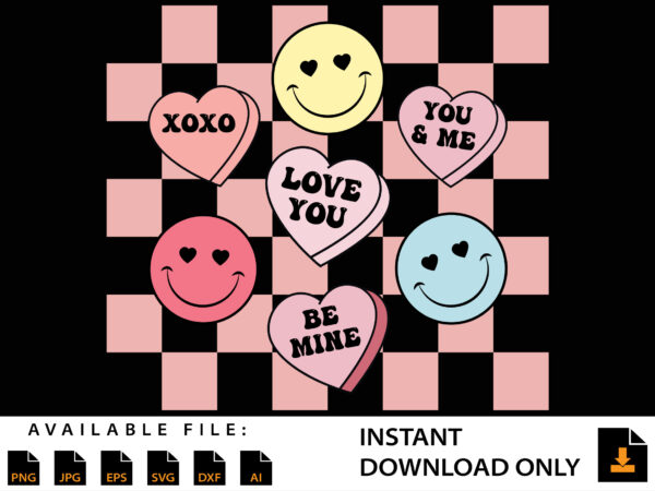 Happy valentine day candy hearts smiley valentines graphic t shirt Happy valentine day candy hearts smiley valentines graphic t shirt