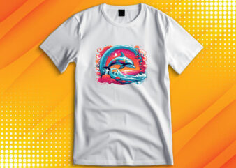 Dolphin t shirt vector illustration