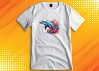 Dolphin t shirt vector illustration