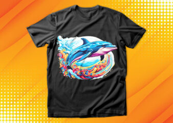 Dolphin t shirt vector illustration