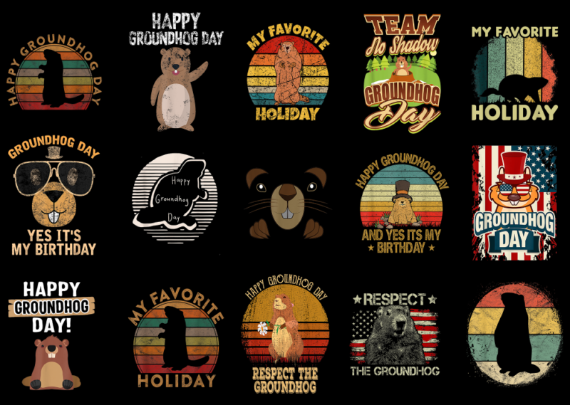 15 Happy Groundhog Day Shirt Designs Bundle P7, Happy Groundhog Day T-shirt, Happy Groundhog Day png file, Happy Groundhog Day digital file,