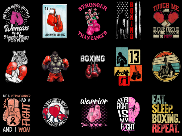 15 boxing shirt designs bundle p7, boxing t-shirt, boxing png file, boxing digital file, boxing gift, boxing download, boxing design