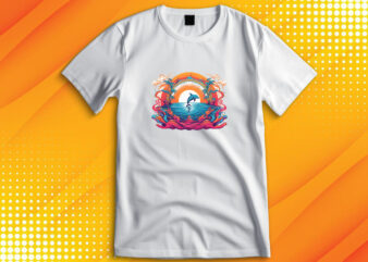 Dolphin t shirt vector illustration