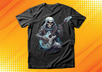 Ghost Skull Playing Guitar