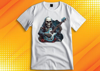 Ghost Skull Playing Guitar