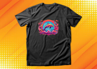 Dolphin t shirt vector illustration