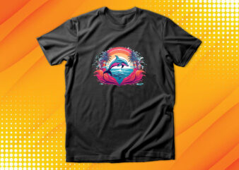 Dolphin t shirt vector illustration