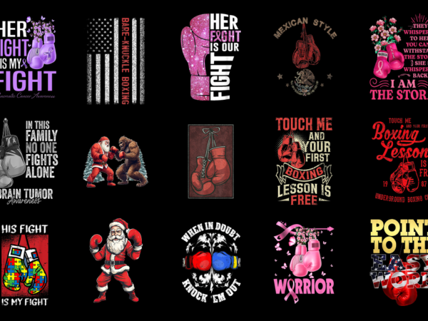 15 boxing shirt designs bundle p8, boxing t-shirt, boxing png file, boxing digital file, boxing gift, boxing download, boxing design