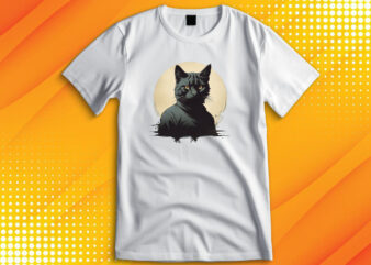 Black Cat t shirt template