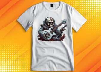 Ghost Skull Playing Guitar