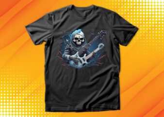 Ghost Skull Playing Guitar