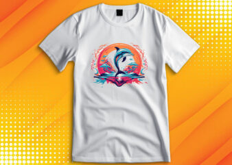 Dolphin t shirt vector illustration