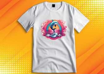 Dolphin t shirt vector illustration