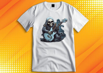 Ghost Skull Playing Guitar