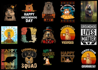 15 Happy Groundhog Day Shirt Designs Bundle P1, Happy Groundhog Day T-shirt, Happy Groundhog Day png file, Happy Groundhog Day digital file,