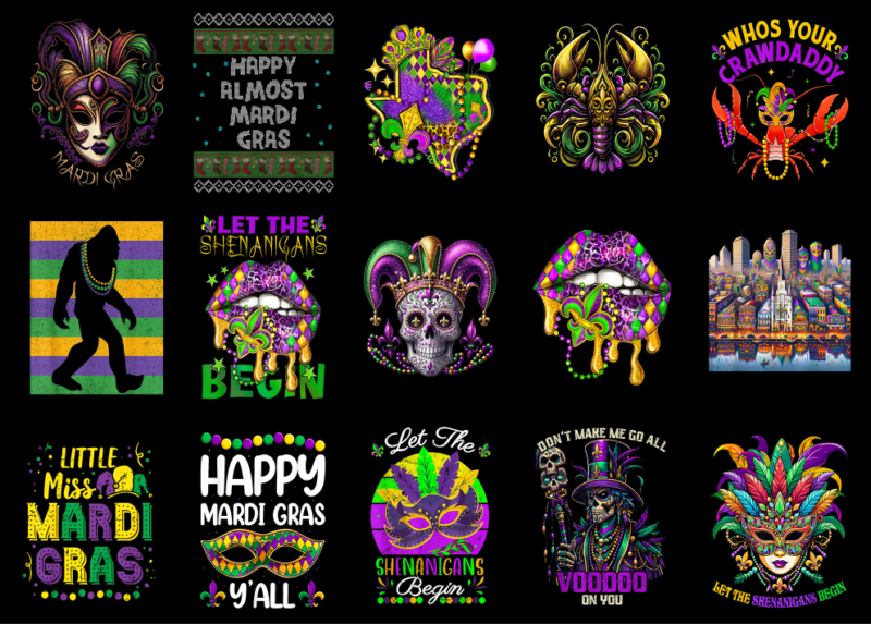 15 Mardi Gras Shirt Designs Bundle P9, Mardi Gras T-shirt, Mardi Gras png file, Mardi Gras digital file, Mardi Gras gift, Mardi Gras downloa