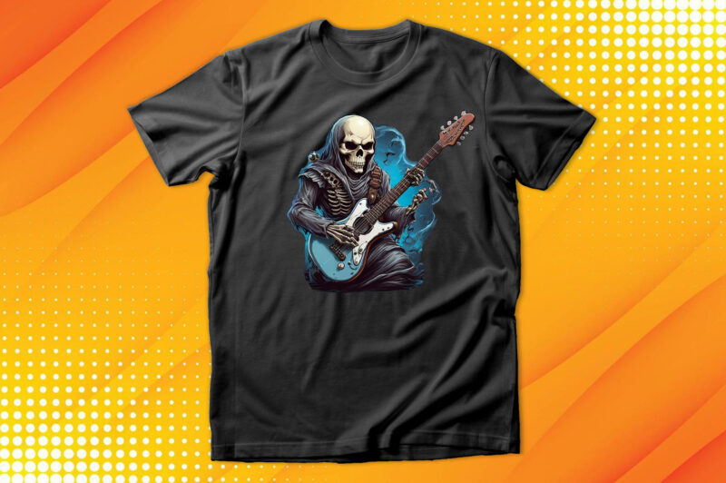 Ghost Skull Playing Guitar