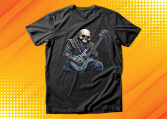 Ghost Skull Playing Guitar