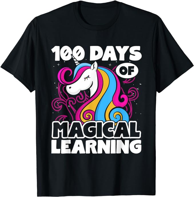 15 Unicorn 100 Days Of School Shirt Designs Bundle P13, Unicorn 100 Days Of School T-shirt, Unicorn 100 Days Of School png file, Unicorn 100