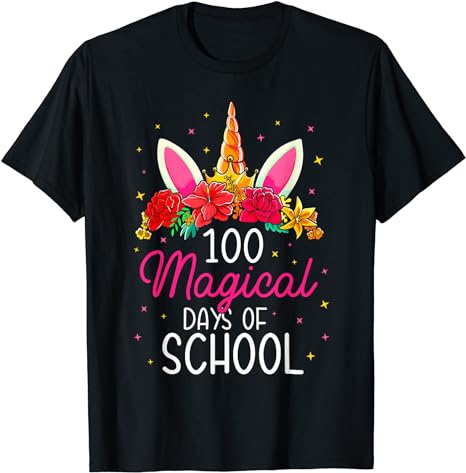 15 Unicorn 100 Days Of School Shirt Designs Bundle P1, Unicorn 100 Days Of School T-shirt, Unicorn 100 Days Of School png file, Unicorn 100