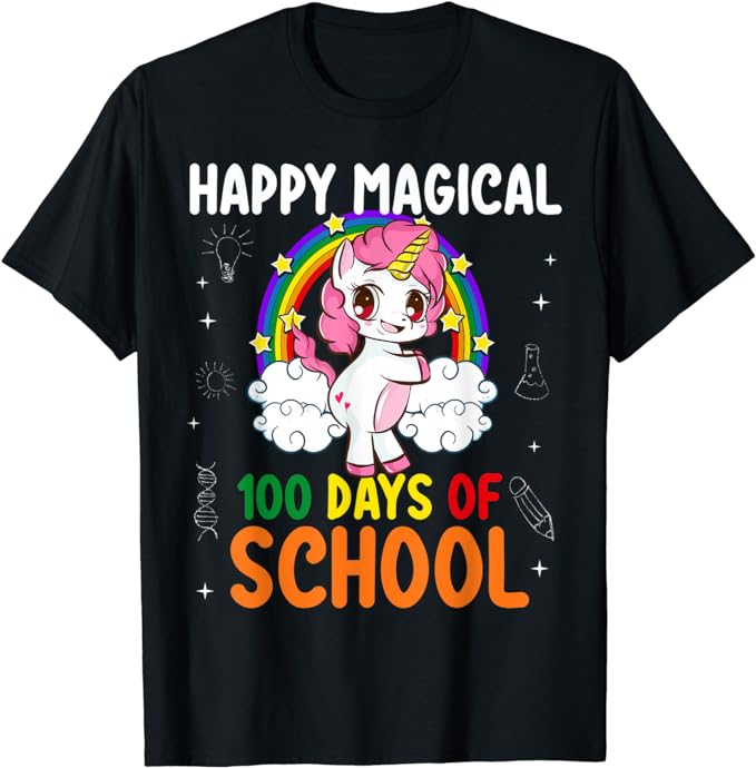 15 Unicorn 100 Days Of School Shirt Designs Bundle P16, Unicorn 100 Days Of School T-shirt, Unicorn 100 Days Of School png file, Unicorn 100