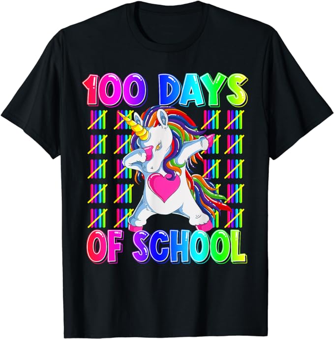 15 Unicorn 100 Days Of School Shirt Designs Bundle P5, Unicorn 100 Days Of School T-shirt, Unicorn 100 Days Of School png file, Unicorn 100