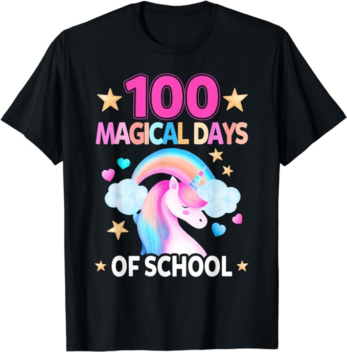 15 Unicorn 100 Days Of School Shirt Designs Bundle P16, Unicorn 100 Days Of School T-shirt, Unicorn 100 Days Of School png file, Unicorn 100
