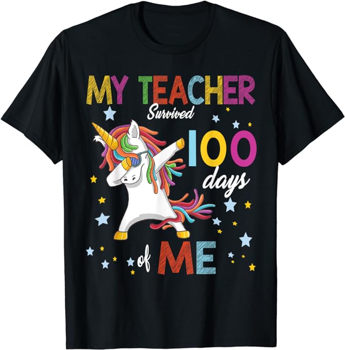 15 Unicorn 100 Days Of School Shirt Designs Bundle P16, Unicorn 100 Days Of School T-shirt, Unicorn 100 Days Of School png file, Unicorn 100