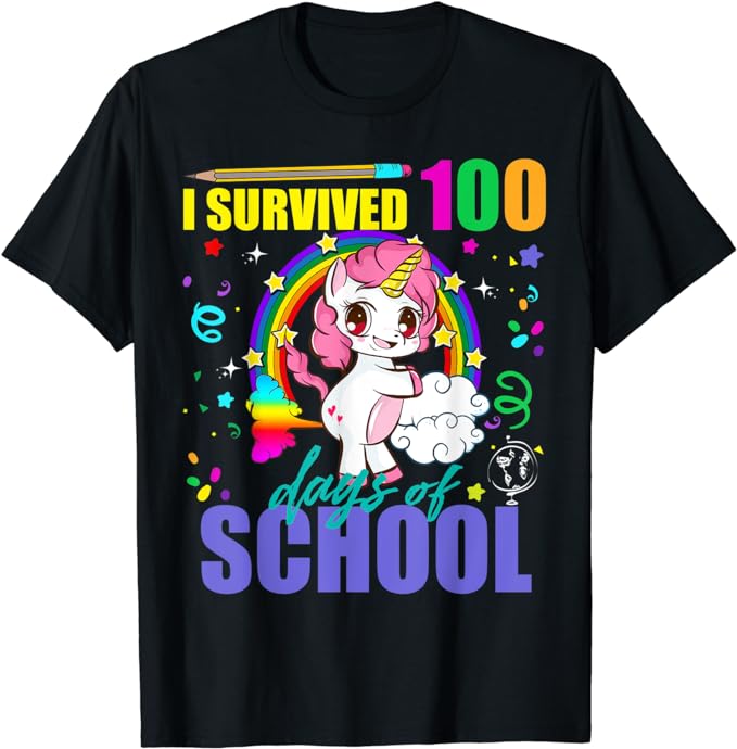 15 Unicorn 100 Days Of School Shirt Designs Bundle P17, Unicorn 100 Days Of School T-shirt, Unicorn 100 Days Of School png file, Unicorn 100