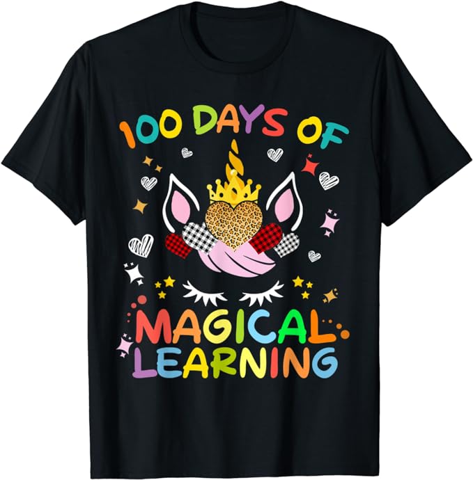 15 Unicorn 100 Days Of School Shirt Designs Bundle P6, Unicorn 100 Days Of School T-shirt, Unicorn 100 Days Of School png file, Unicorn 100