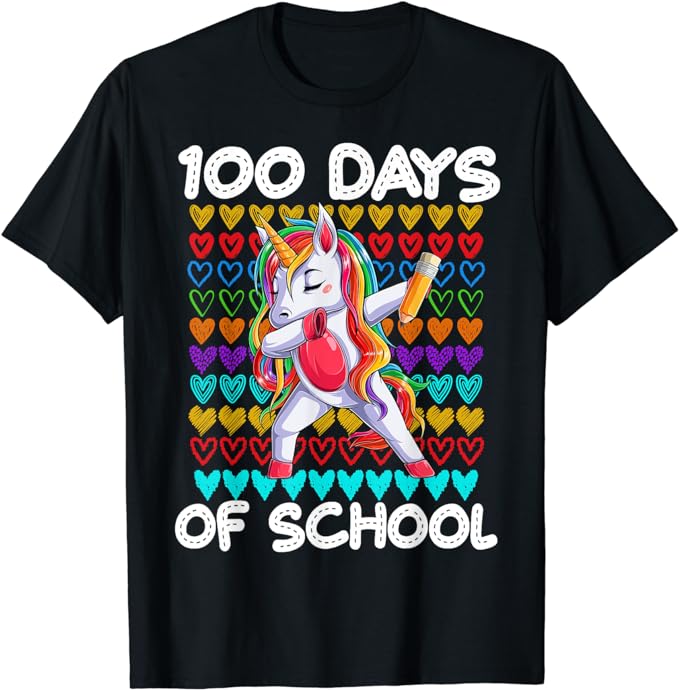 15 Unicorn 100 Days Of School Shirt Designs Bundle P7, Unicorn 100 Days Of School T-shirt, Unicorn 100 Days Of School png file, Unicorn 100