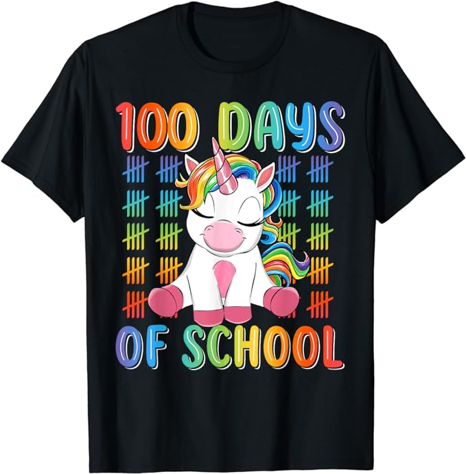 15 Unicorn 100 Days Of School Shirt Designs Bundle P7, Unicorn 100 Days Of School T-shirt, Unicorn 100 Days Of School png file, Unicorn 100