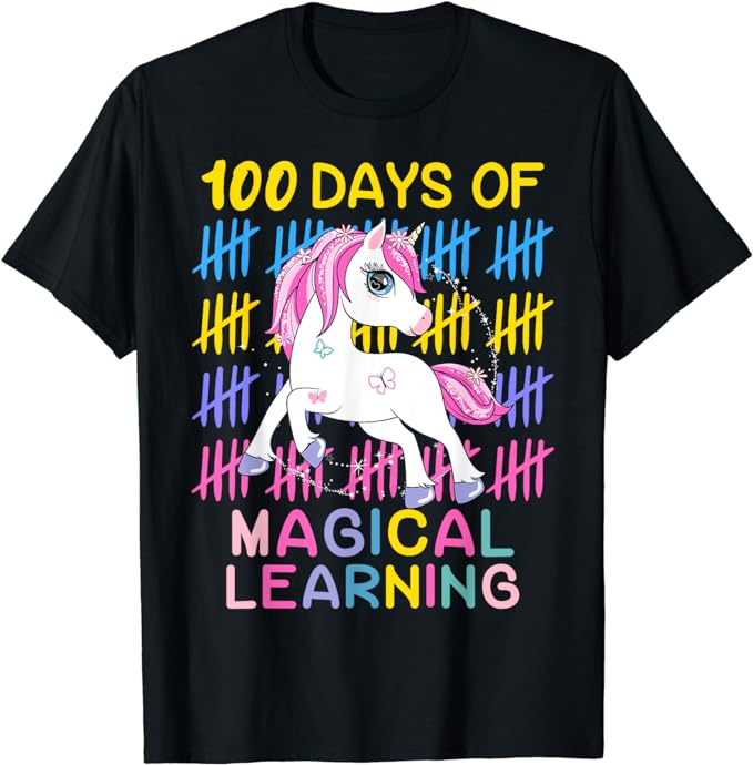 15 Unicorn 100 Days Of School Shirt Designs Bundle P7, Unicorn 100 Days Of School T-shirt, Unicorn 100 Days Of School png file, Unicorn 100