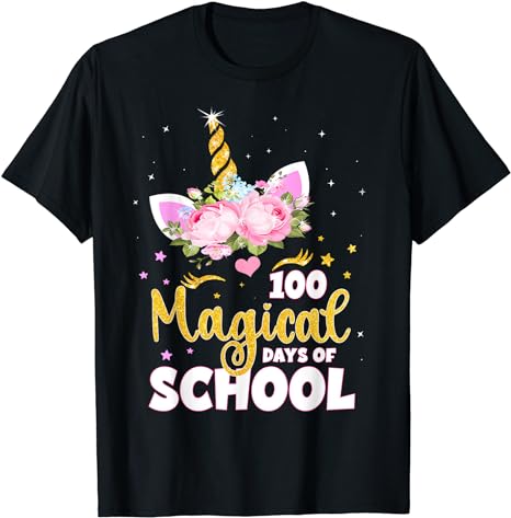 15 Unicorn 100 Days Of School Shirt Designs Bundle P7, Unicorn 100 Days Of School T-shirt, Unicorn 100 Days Of School png file, Unicorn 100