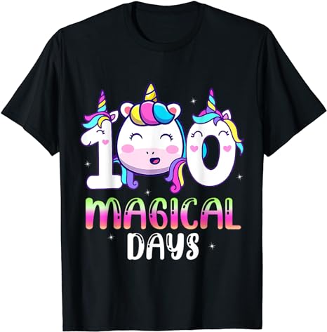 15 Unicorn 100 Days Of School Shirt Designs Bundle P7, Unicorn 100 Days Of School T-shirt, Unicorn 100 Days Of School png file, Unicorn 100