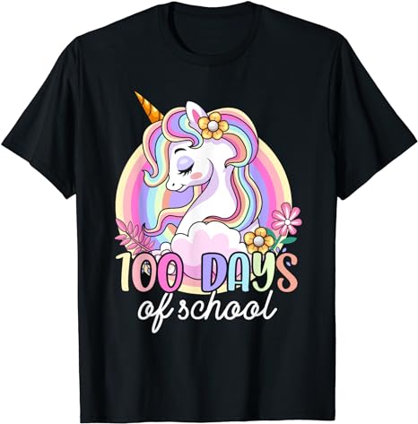 15 Unicorn 100 Days Of School Shirt Designs Bundle P8, Unicorn 100 Days Of School T-shirt, Unicorn 100 Days Of School png file, Unicorn 100