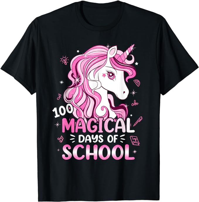 15 Unicorn 100 Days Of School Shirt Designs Bundle P8, Unicorn 100 Days Of School T-shirt, Unicorn 100 Days Of School png file, Unicorn 100