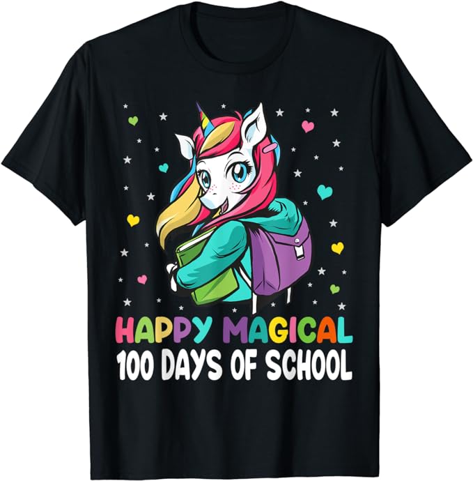 15 Unicorn 100 Days Of School Shirt Designs Bundle P8, Unicorn 100 Days Of School T-shirt, Unicorn 100 Days Of School png file, Unicorn 100