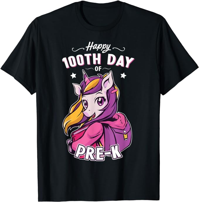 15 Unicorn 100 Days Of School Shirt Designs Bundle P5, Unicorn 100 Days Of School T-shirt, Unicorn 100 Days Of School png file, Unicorn 100