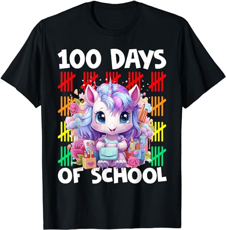 15 Unicorn 100 Days Of School Shirt Designs Bundle P5, Unicorn 100 Days Of School T-shirt, Unicorn 100 Days Of School png file, Unicorn 100